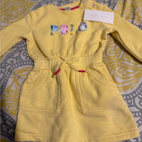 Ralph Lauren Yellow Dress with Floral Logo - Picture 2 of 8